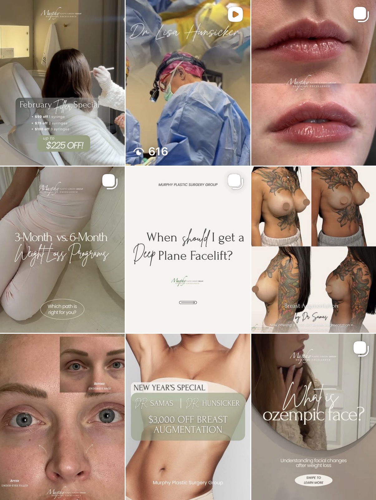 Murphy Plastic Surgery Group Instagram feed